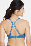 Zivame Dancing Queen Padded Non Wired 3/4th Coverage T-Shirt Bra - Vallarta Blue — thumbnail 2
