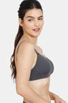 Zivame Dancing Queen Padded Non Wired 3/4th Coverage Ultra Low Back T-Shirt Bra - Forge Iron — thumbnail 3