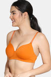 Zivame Glitter Straps Padded Non Wired 3/4th Coverage T-Shirt Bra - Autumn Maple — thumbnail 4
