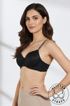 Zivame Glitter Straps Padded Non Wired 3/4Th Coverage T-Shirt Bra - Black — thumbnail 1