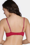Zivame Glitter Straps Padded Non Wired 3/4th Coverage T-Shirt Bra - Cerise — thumbnail 3