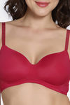 Zivame Glitter Straps Padded Non Wired 3/4th Coverage T-Shirt Bra - Cerise — thumbnail 5