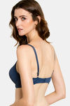 Zivame Glitter Straps Padded Non Wired 3/4th Coverage T-Shirt Bra - Dk Blue — thumbnail 3