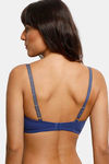Zivame Glitter Straps Padded Non Wired 3/4th Coverage T-Shirt Bra - Navy — thumbnail 3