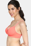 Zivame Glitter Straps Padded Non Wired 3/4th Coverage T-Shirt Bra - Peach — thumbnail 3