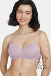 Zivame Glitter Straps Padded Non Wired 3/4th Coverage T-Shirt Bra - Purple — thumbnail 1