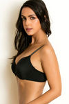 Zivame Glitter Straps Padded Wired 3/4th Coverage T-Shirt Bra - Black — thumbnail 3