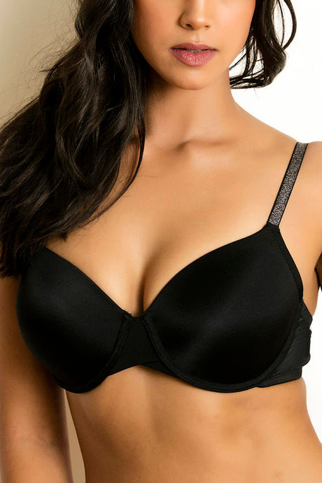 Zivame Glitter Straps Padded Wired 3/4th Coverage T-Shirt Bra - Black — image 4