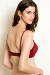 Zivame Glitter Straps Padded Wired 3/4th Coverage T-Shirt Bra - Maroon — thumbnail 2