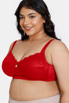 Zivame True Curv Double Layered Non Wired 3/4th Coverage Sag Lift Bra - Red — thumbnail 3