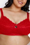 Zivame True Curv Double Layered Non Wired 3/4th Coverage Sag Lift Bra - Red — thumbnail 4