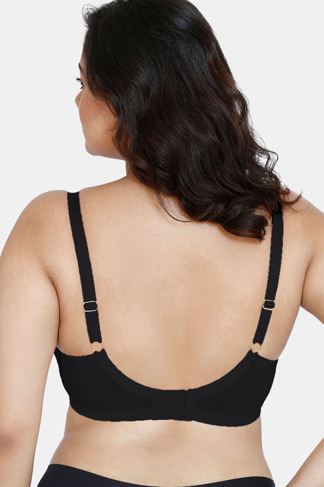 Zivame True Curv Double Layered Non Wired Full Coverage Super Support Bra - Anthracite — image 2