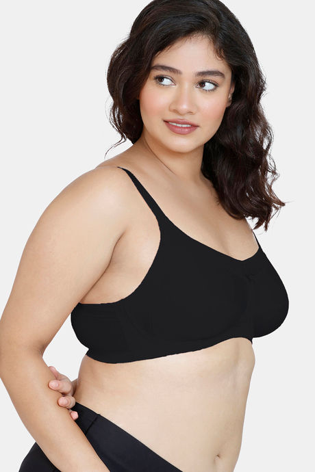 Zivame True Curv Double Layered Non Wired Full Coverage Super Support Bra - Anthracite — image 3
