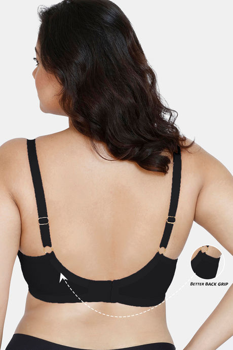 Zivame True Curv Double Layered Non Wired Full Coverage Super Support Bra - Anthracite — image 6