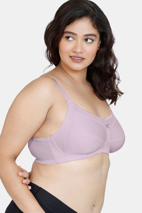 Zivame True Curv Double Layered Non Wired Full Coverage Super Support Bra - Elderberry — image 3