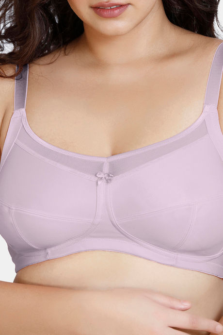 Zivame True Curv Double Layered Non Wired Full Coverage Super Support Bra - Elderberry — image 4