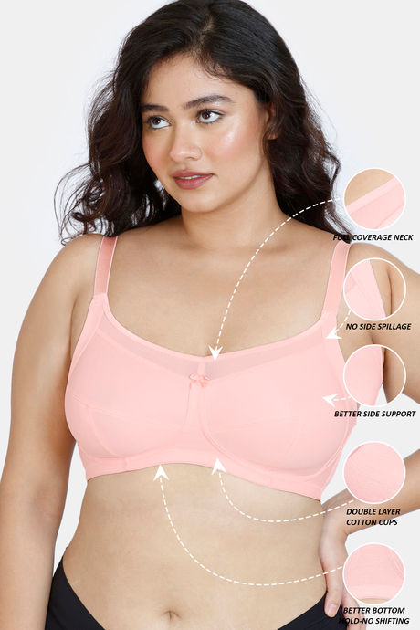 Zivame True Curv Double Layered Non Wired Full Coverage Super Support Bra - Impatience Pink — image 5