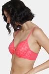 Zivame Wildberry Fling Padded Wired 3/4Th Coverage T-Shirt Bra - Rouge Red — thumbnail 3