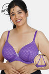 ZIvame True Curv Wildberry Fling Padded Wired Full Coverage T-Shirt Bra - Royal Purple — thumbnail 1