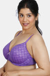 ZIvame True Curv Wildberry Fling Padded Wired Full Coverage T-Shirt Bra - Royal Purple — thumbnail 4