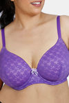 ZIvame True Curv Wildberry Fling Padded Wired Full Coverage T-Shirt Bra - Royal Purple — thumbnail 5