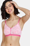 Zivame Mosaic Valley Double Layered Non Wired 3/4th Coverage T-Shirt Bra - Pink Print — thumbnail 1