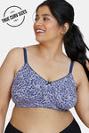Zivame True Curv Mosaic Valley Double Layered Non Wired 3/4th Coverage Super Support Bra - Purple Print — thumbnail 1
