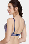 Zivame Mosaic Valley Padded Non Wired 3/4th Coverage T-Shirt Bra - Purple Print — thumbnail 2