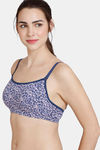 Zivame Mosaic Valley Padded Non Wired 3/4th Coverage T-Shirt Bra - Purple Print — thumbnail 3