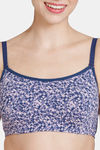 Zivame Mosaic Valley Padded Non Wired 3/4th Coverage T-Shirt Bra - Purple Print — thumbnail 4