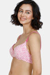 Zivame Mosaic Valley Padded Wired Medium Coverage T-Shirt Bra - Pink Print — thumbnail 3