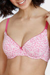 Zivame Mosaic Valley Padded Wired Medium Coverage T-Shirt Bra - Pink Print — thumbnail 4