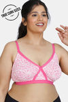 Zivame True Curv Mosaic Valley Double Layered Non Wired 3/4th Coverage Super Support Bra - Pink Print — thumbnail 1
