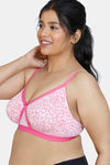 Zivame True Curv Mosaic Valley Double Layered Non Wired 3/4th Coverage Super Support Bra - Pink Print — thumbnail 3
