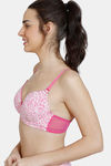 Zivame Mosaic Valley Padded Wired 3/4th Coverage T-Shirt Bra - Pink Print — thumbnail 3