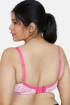 ZIvame True Curv Mosaic Valley Double Layered Non Wired 3/4th Coverage T-Shirt Bra - Pink Print — thumbnail 2