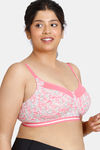 Zivame True Curv Vivacious Double Layered Non Wired 3/4th Coverage Super Support Bra - Orange Print — thumbnail 3