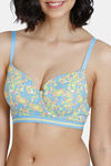 Zivame Vivacious Padded Wired 3/4th Coverage T-Shirt Bra - Blue Print — thumbnail 4