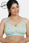 ZIvame True Curv Vivacious Double Layered Non Wired 3/4th Coverage Minimiser Bra - Blue Print — thumbnail 1