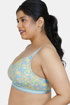 ZIvame True Curv Vivacious Double Layered Non Wired 3/4th Coverage Minimiser Bra - Blue Print — thumbnail 3