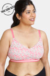 ZIvame True Curv Vivacious Double Layered Non Wired 3/4th Coverage Minimiser Bra - Orange Print — thumbnail 1