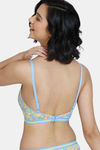 Zivame Vivacious Padded Non Wired 3/4th Coverage T-Shirt Bra - Blue Print — thumbnail 2