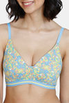 Zivame Vivacious Padded Non Wired 3/4th Coverage T-Shirt Bra - Blue Print — thumbnail 4