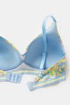 Zivame Vivacious Padded Non Wired 3/4th Coverage T-Shirt Bra - Blue Print — thumbnail 5