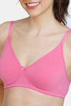 Zivame Snuggle Up Double Layered Non Wired 3/4th Coverage T-Shirt Bra - Ibis Rose — thumbnail 4