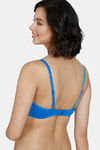 Zivame Snuggle Up Double Layered Non Wired 3/4th Coverage T-Shirt Bra - Princess Blue — thumbnail 2
