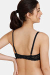 Zivame Serenade Padded Wired 3/4th Coverage Lace Bra - Anthracite — thumbnail 2