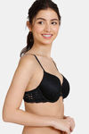 Zivame Serenade Padded Wired 3/4th Coverage Lace Bra - Anthracite — thumbnail 3