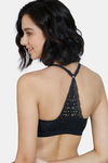 Zivame Serenade Padded Wired 3/4th Coverage Lace Bra - Anthracite — thumbnail 2