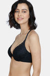 Zivame Serenade Padded Wired 3/4th Coverage Lace Bra - Anthracite — thumbnail 3